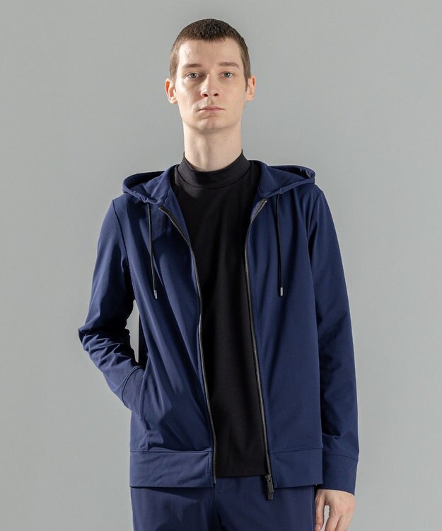 JOSEPH HOMME 新素材【水滴除去性/洗える/ストレッチ】 デューエイトタックジャージー   ジップアップパーカー ネイビー系