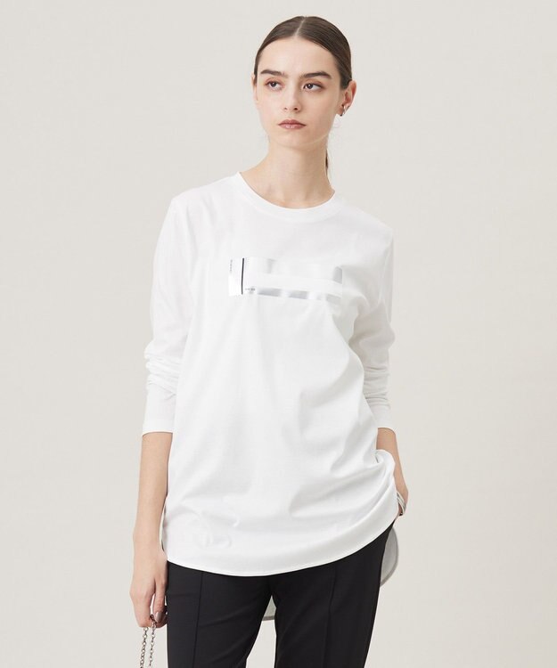 ICB シンプルジャージープリントTシャツ オフホワイト系