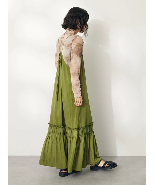 CRAFT STANDARD BOUTIQUE 切替ティアードキャミワンピース Khaki