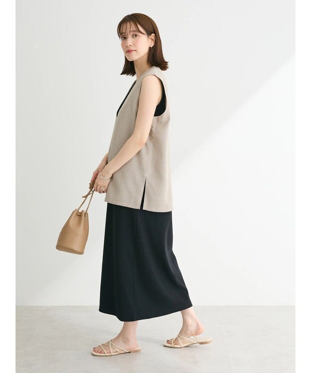 Green Parks ＳＥＴ２点ベスト＋マルチストラップワンピース Beige