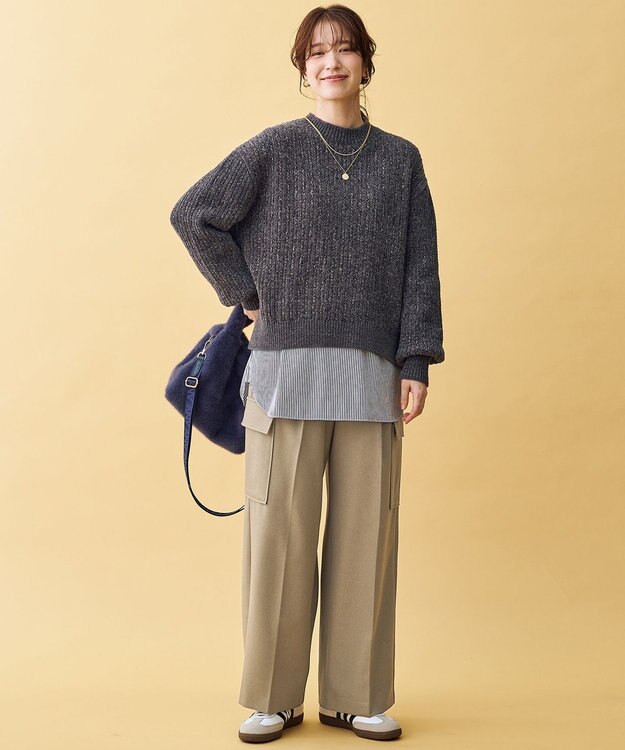 ANY レーシーモールニット チャコール