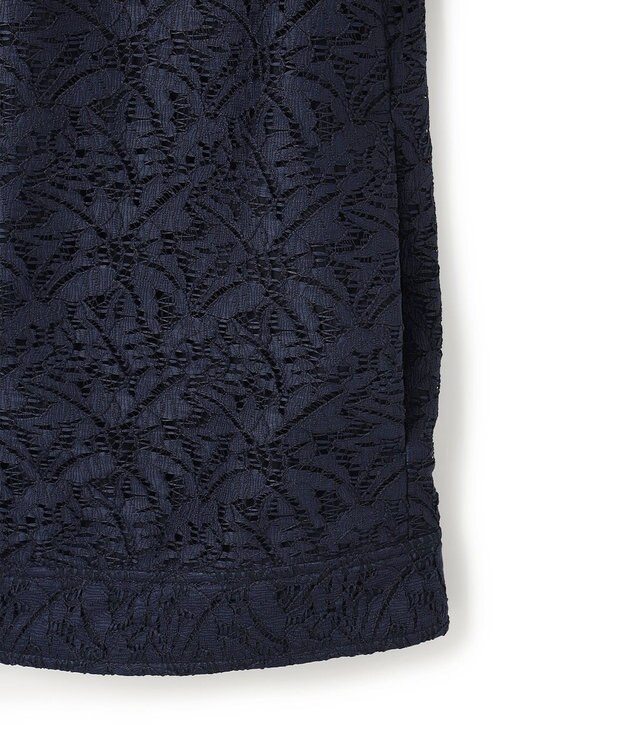 ICB L 【洗える】リーフラッセルレース ジャケット ネイビー系