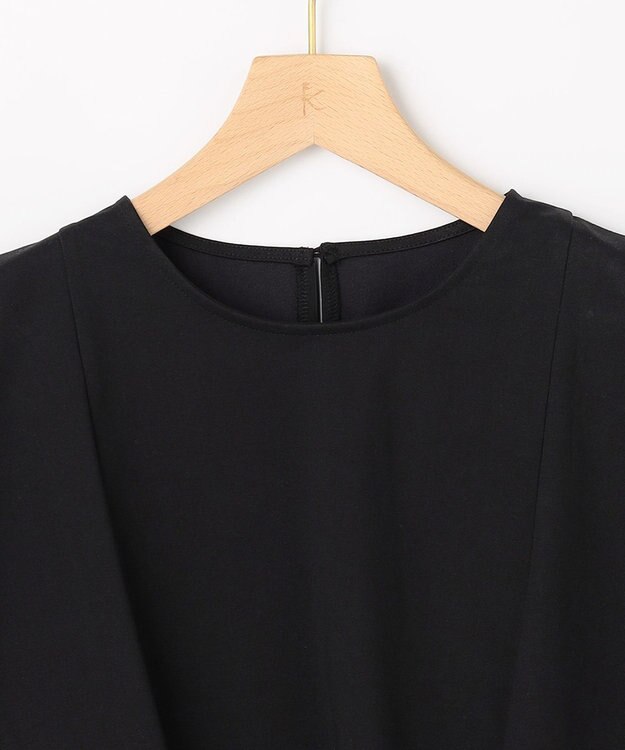 組曲 【先行予約】プレーティング天竺 フレアスリーブカットソー ブラック系