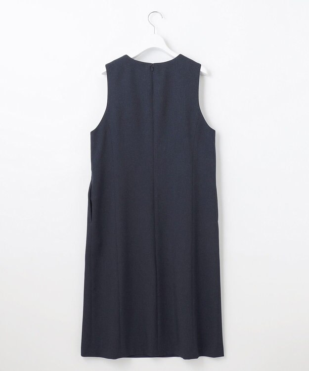 J.PRESS LADIES L 【洗える】LANATEC シャークスキン&ヘリンボーン ジャンパースカート ネイビー系