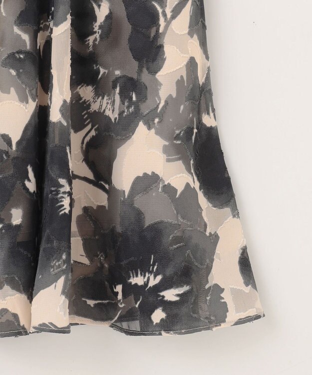 ANY SIS 【洗える】アートフラワープリント スカート ブラック系