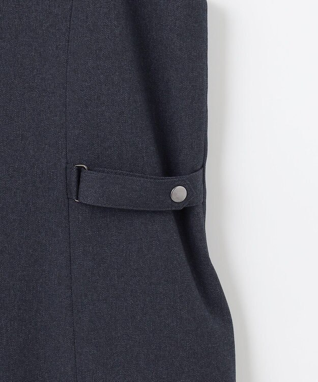 J.PRESS LADIES L 【洗える】LANATEC シャークスキン&ヘリンボーン ジャンパースカート ネイビー系