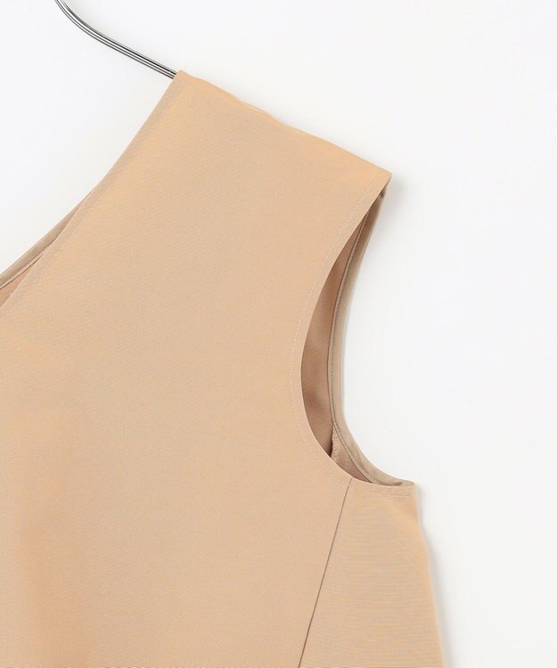 #Newans 【金子綾さんインスタライブご紹介アイテム】〈小柄さんにお勧め〉フリルヘムジレブラウス ベージュ