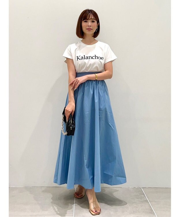 UNFILO 【撥水/ストレッチ/軽量】マジカル機能 ギャザースカート サックスブルー系