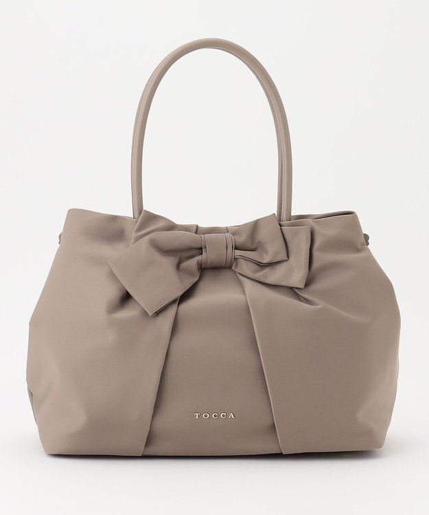 TOCCA 【A4サイズ対応・撥水】POINT OF RIBBON NYLONBAG L ナイロンバッグ L ベージュ系