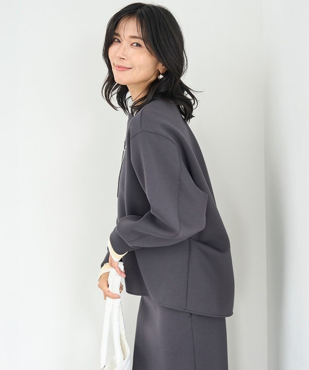 UNFILO L BEAUTY FORM JERSEY バックフォルム プルオーバー チャコール