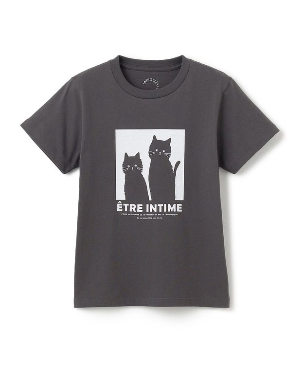 UNFILO 【110-150cm】CLEAN Tee(UNISEX) チャコール[ネコ]