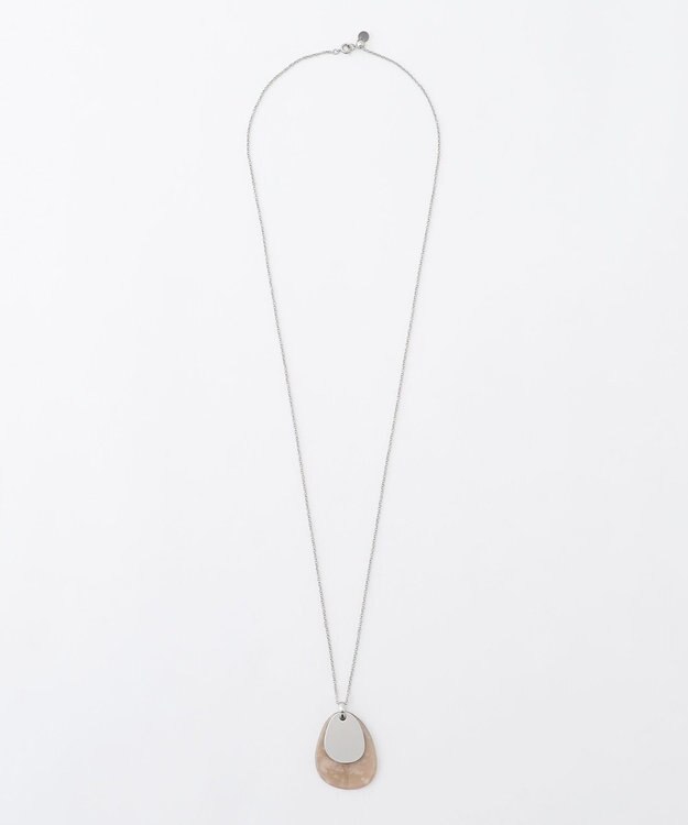 自由区 【SHIHOさん着用・ワンポイントアイテム】オーバルアセチメタル ネックレス マットシルバー