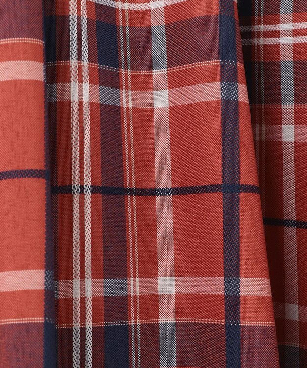 ANY 【ウエストゴム】イージーケアチェック スカート オレンジチェック