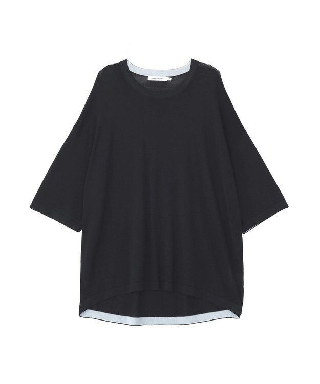 AMERICAN HOLIC 配色コクーンシルエットニット Dark Navy