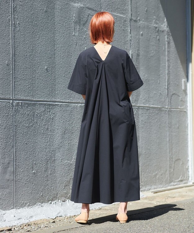 UNFILO 【洗える/軽量】FINE MOVE Aラインワンピース ブラック