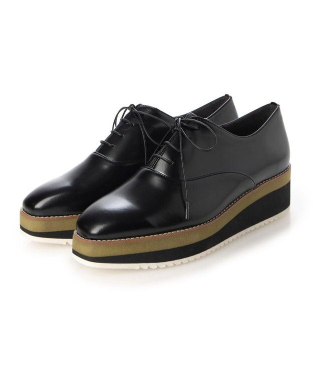 MODE ET JACOMO <carino>【レイン対応】厚底レースアップシューズ ブラック