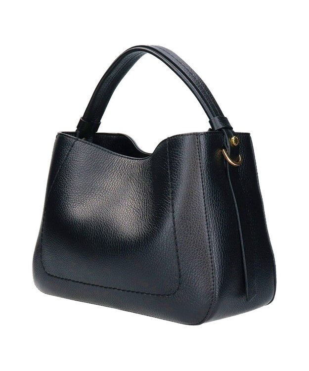 INTER-CHAUSSURES 【LORISTELLA】ミディアムサイズレザーハンドバッグ ブラック