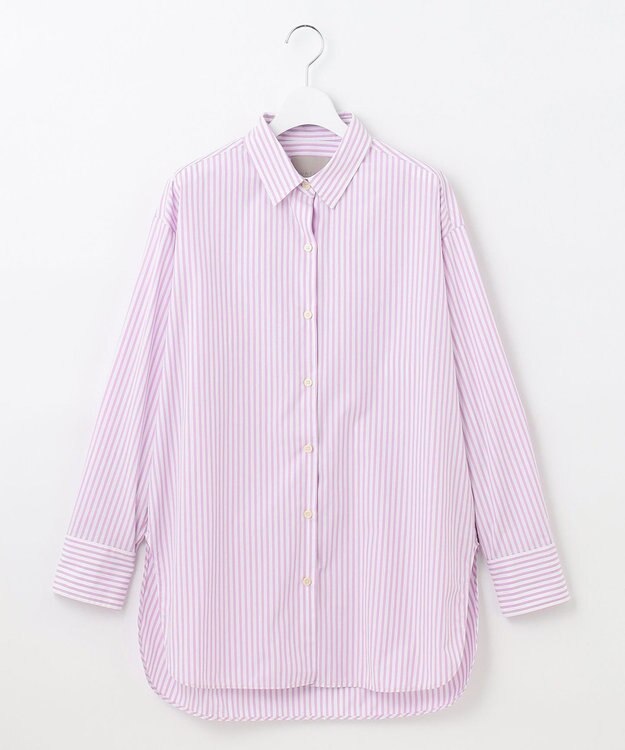 UNFILO 【洗える】イージーケア オーバーシャツ ピンク