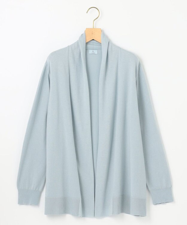 組曲 S 【WEB限定】セミウーステッド ニットカーディガン サックスブルー系