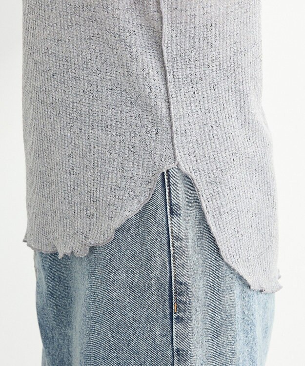 Green Parks シアーワッフルプルオーバー Gray