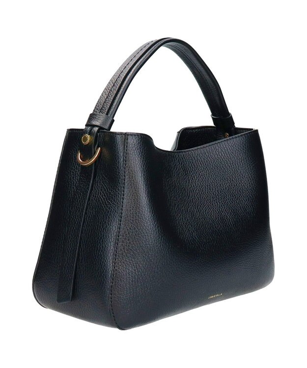 INTER-CHAUSSURES 【LORISTELLA】ミディアムサイズレザーハンドバッグ ブラック