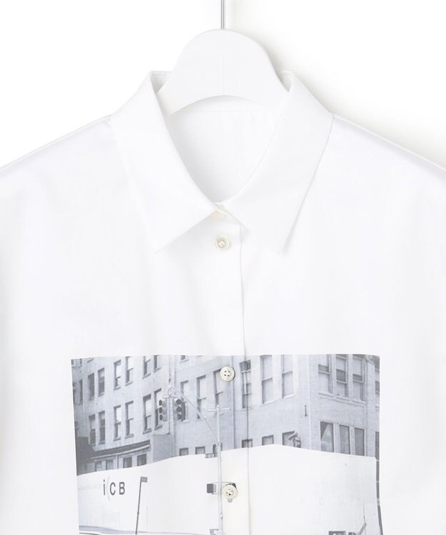 ICB 【30th ANNIVERSARY】New Yorkフォトプリント シャツ オフホワイト系