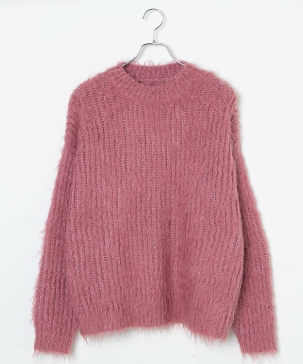 WEGO ブラッシュニットBIGプルオーバー ピンク