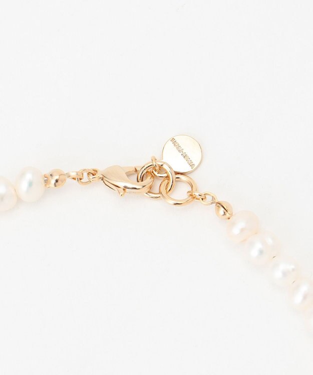 23区 淡水パールイミテーションストーンネックレス ホワイト系1