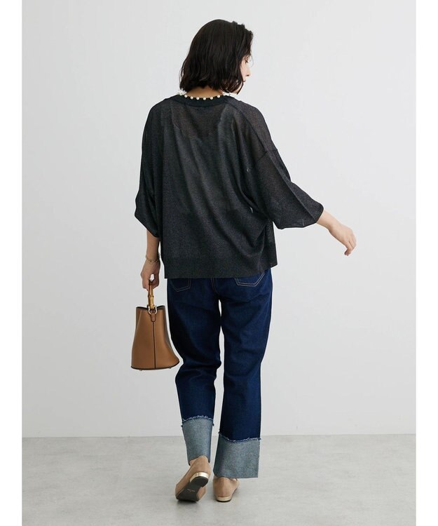 Green Parks ・ＥＬＥＮＣＡＲＥ　ＤＵＥパールツキシアーカーディガン Black