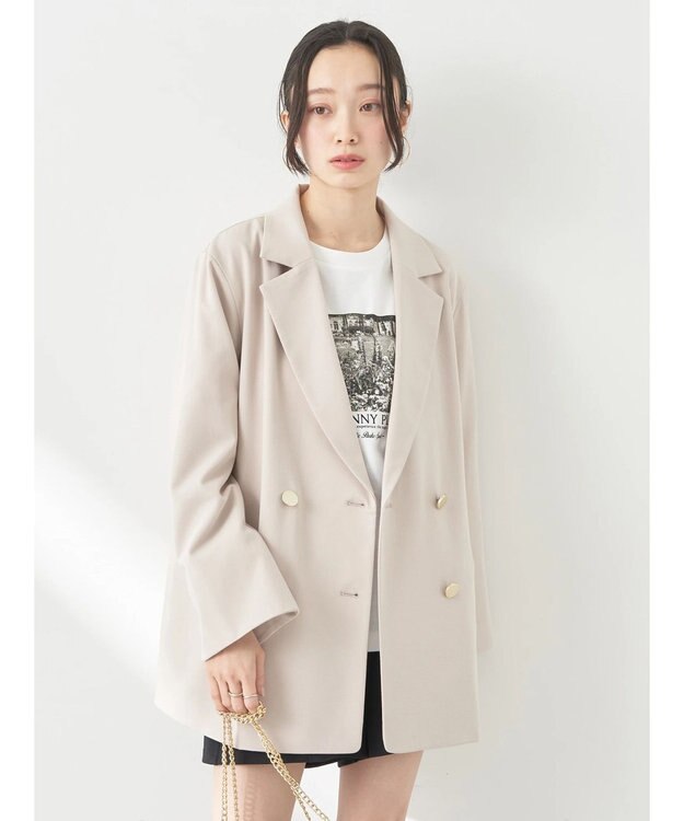 earth music&ecology ダブルテーラードジャケット Beige