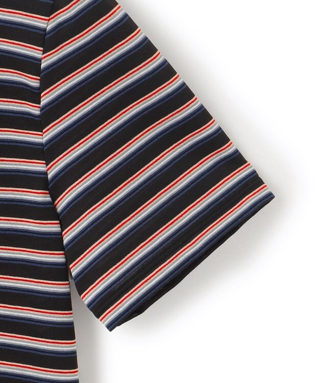 ICB L 【洗える】 シアーマルチボーダー カットソー モノトーンベース系