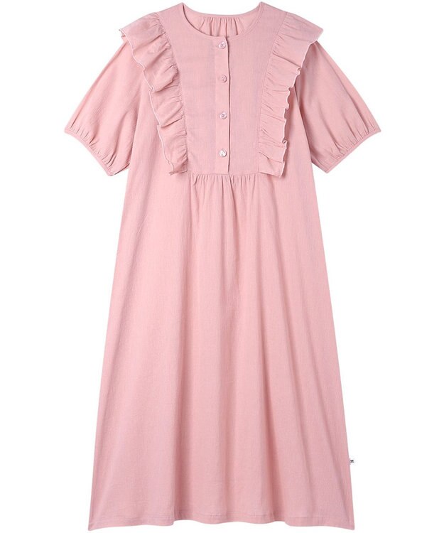 WACOAL ワコール_リラックス＆スリープ ネグリジェ 5分袖 半袖 綿100%(本体) 楊柳素材 ロング丈(ふくらはぎ付近) レディース KNT111 /ワコール ピンク