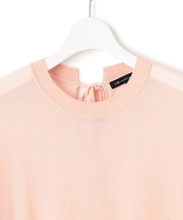 23区 L 【洗える】シアースパンコール ニット ピンクベージュ系