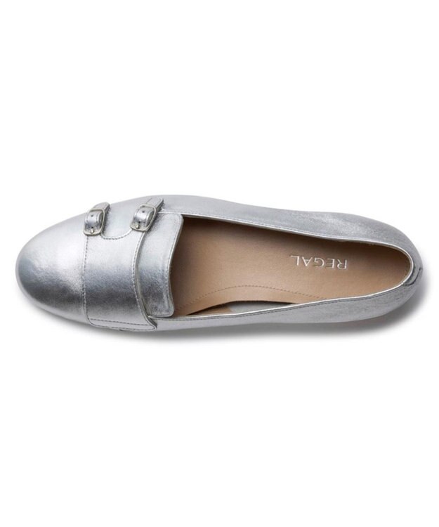 REGAL FOOT COMMUNITY 【リーガルレディース】F56R ダブルモンクフラットシューズ フラットシューズ シルバー