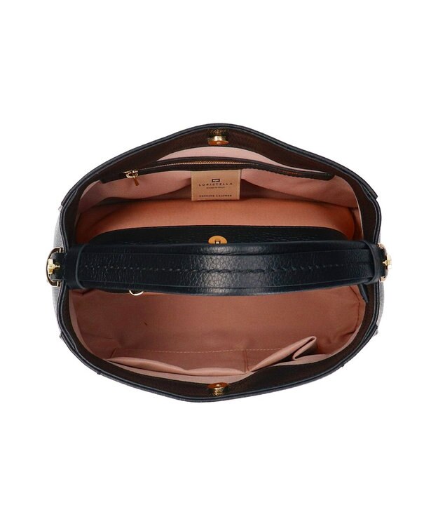 INTER-CHAUSSURES 【LORISTELLA】ミディアムサイズレザーハンドバッグ ブラック