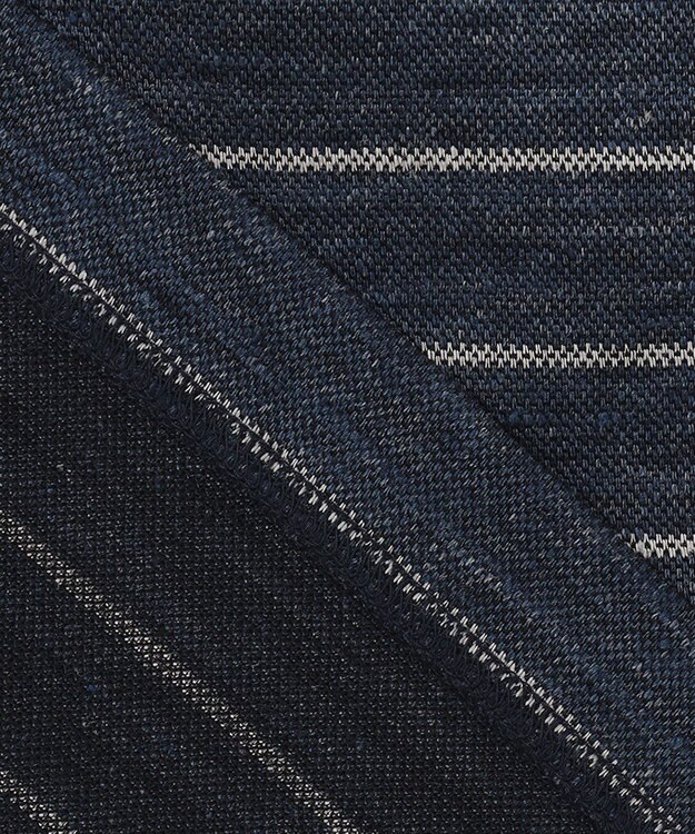 JOSEPH ABBOUD MOUNTAIN 【SPACE／UNISEX】クイックドライ リネンハニカムボーダーポロシャツ ネイビー系2