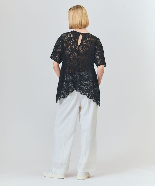 GRACE CONTINENTAL バックレース天竺トップ ブラック