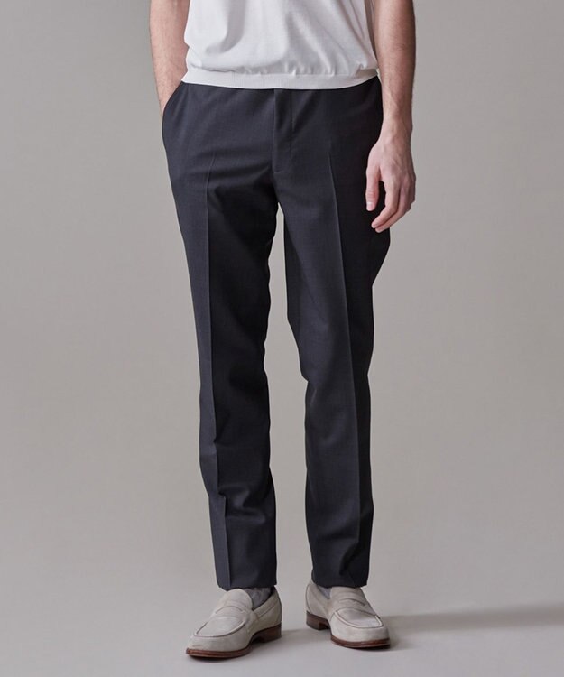 J.PRESS MEN 【Peppin Merino Comfort】【ウォッシャブル可 / 折り目加工】プレーンウィーヴ スラックス / ノータック グレー系