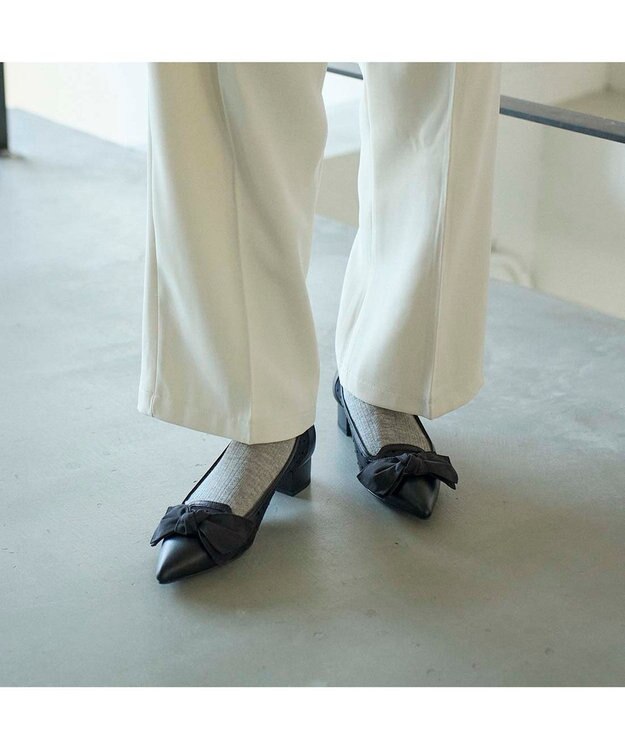 MODE ET JACOMO <MODE ET JACOMO>ビッグリボンオペラパンプス ブラック