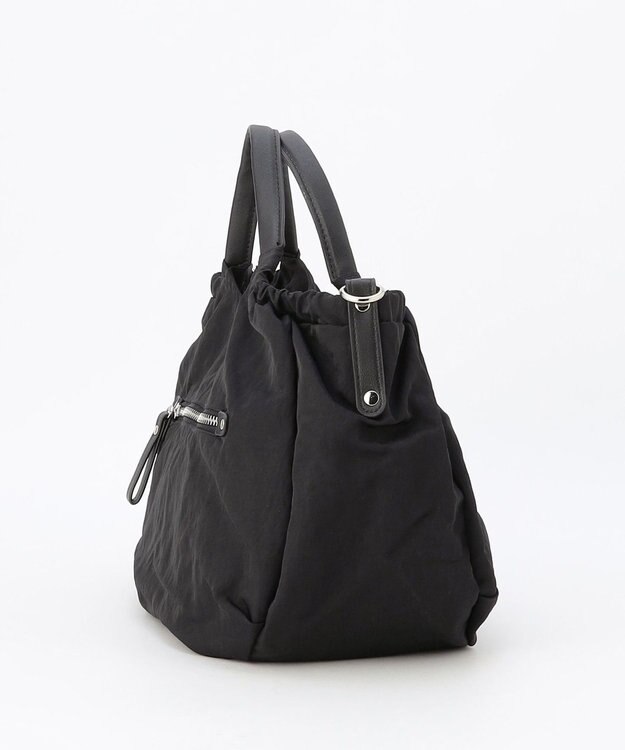 LA BAGAGERIE 【MONICA】サイドギャザー2WAYトートバッグ Mサイズ ブラック