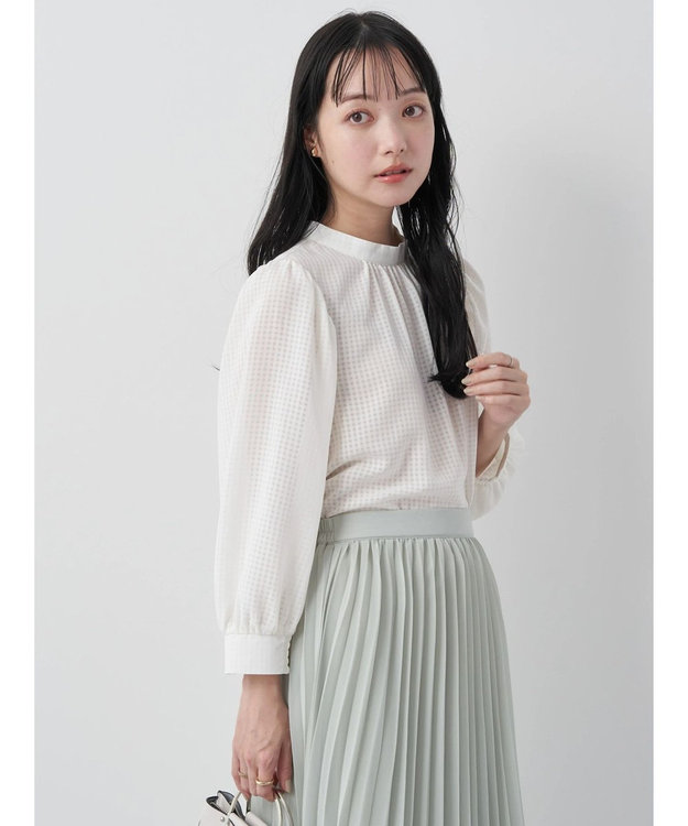 earth music&ecology Ｃｈｅｃｋドビーブラウス Off White