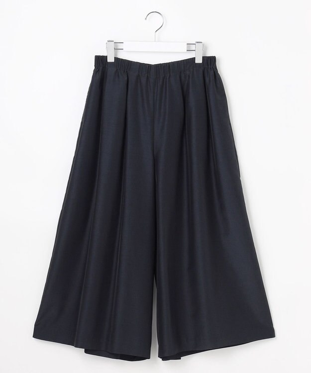 J.PRESS LADIES L エアリースパンボイル ガウチョ パンツ ネイビー系