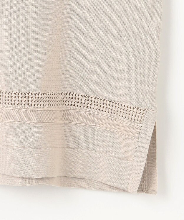 J.PRESS LADIES 【洗える】COTTON POLYESTER ニットポロ ベージュ系