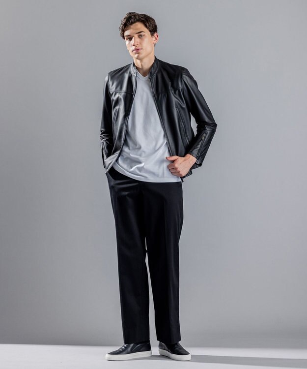 JOSEPH HOMME ライトラムナッパレザー　シングルライダース ブラック系