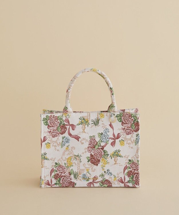 Maison de FLEUR フラワーガーデン柄ゴブランスクエアトートバッグ Multi