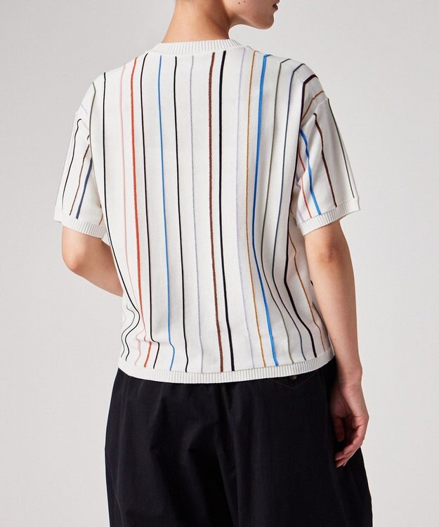 Paul Smith マルチカラーライン 半袖ニット オフホワイト