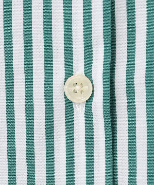 UNFILO 【洗える】イージーケア オーバーシャツ グリーン×ホワイト