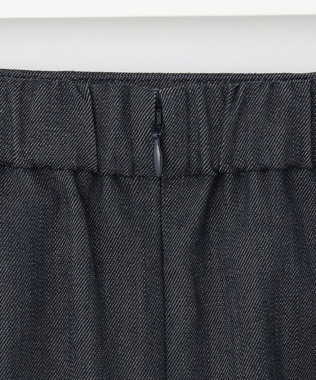 J.PRESS LADIES L 【洗える】 セルロースシャンブレー タイト ナロー スカート ネイビー系