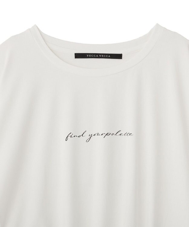 YECCA VECCA 裾ドロストデザインロゴTee Off White
