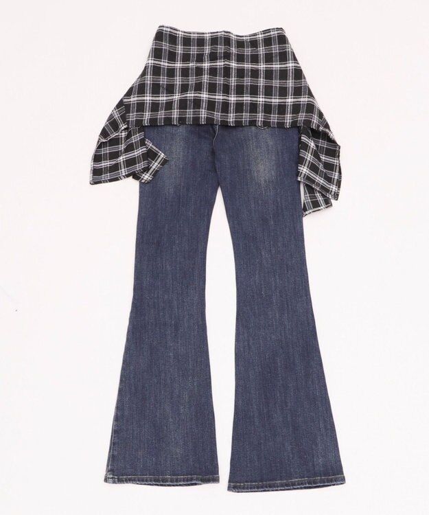 WEGO フェイクスリーブフレアデニム デニム中濃色